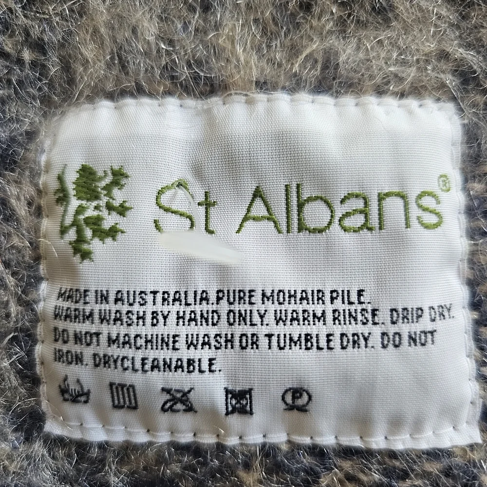 St. Albans Australia Pure‎ Mohair Plaid Preppy 50×65 Scarf Throw Blanket
